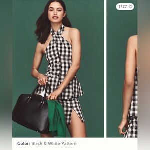 NEW Anthropologie Maeve Linen Blend Gingham Halter Top